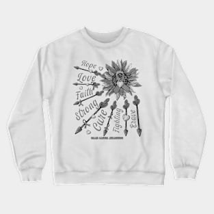 Brain Cancer Awareness - Sunflower leopard faith love fight Crewneck Sweatshirt